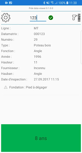 Android application Pole data viewer screenshort