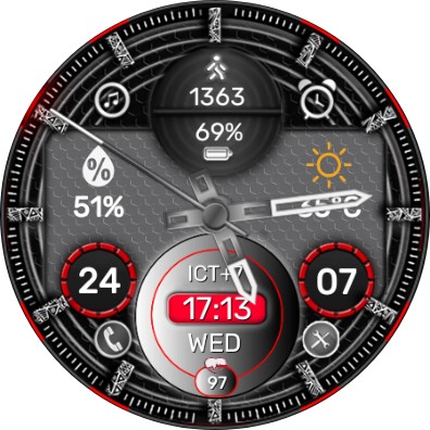 N-SPORT364 HybirdRed WatchFace screenshot 13