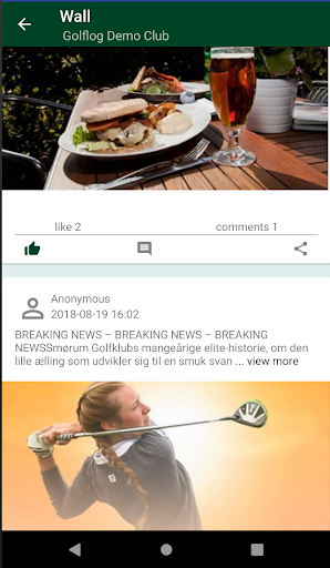 Android application GolfLog screenshort