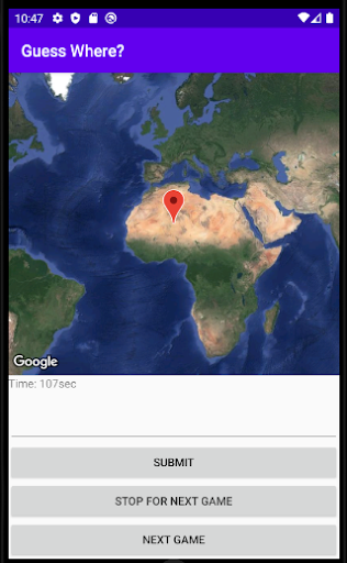 Guess Where On The Map? Screen 2