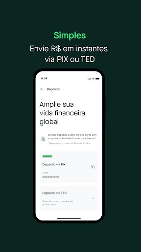Avenue: Conta e Investimentos Screen 2