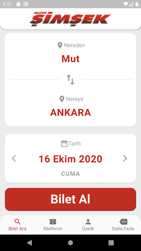 Android application Şimşek Seyahat screenshort