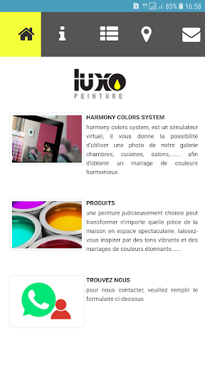 Android application Luxo peinture screenshort