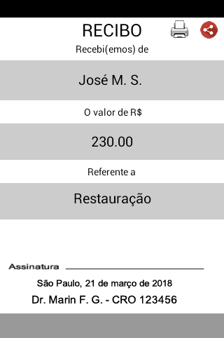 Android application Recibo Fácil screenshort