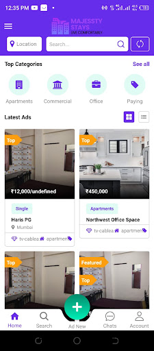 Android application Majessty Stays screenshort