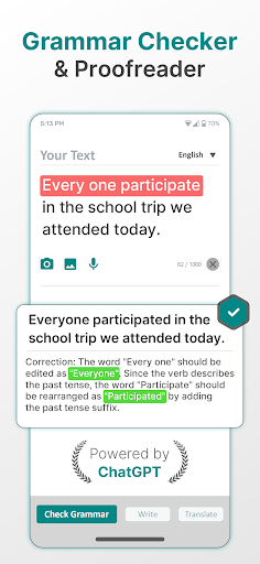 Grammar Check AI, Spell: Fixy Screenshot 1 - AppWisp.com