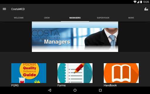 Screenshot of Costa Ent Employee App