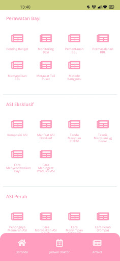 Android application Ibu Mahir screenshort
