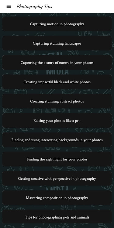 Photography Tips - 1.2 - (Android)
