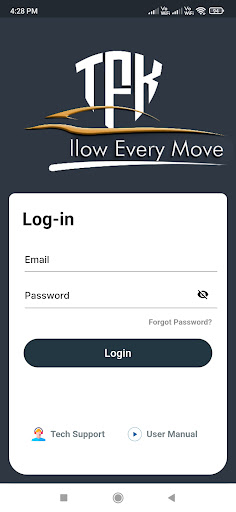 Android application TFK TRACK screenshort