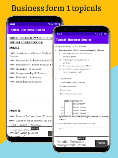 Android application Business Studies; Topicals. screenshort