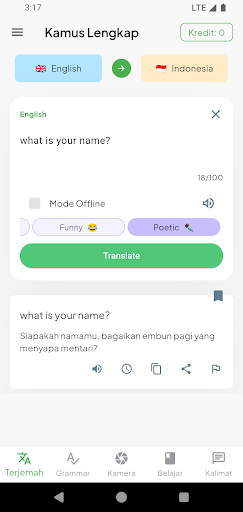 Android application Kamus Indonesia English screenshort