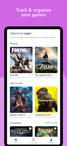 Android application GameLib screenshort