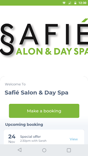 Android application Safié Salon & Day Spa screenshort