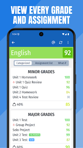 GradePro for grades Screen 3