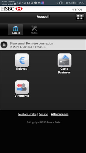 HSBC Entreprises Screen 3