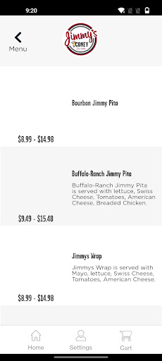 Screenshot of Jimmy's Coney Grill