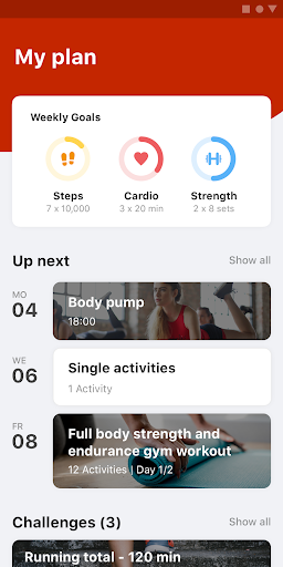 Android application EMPIRE FITNESS CLUB screenshort