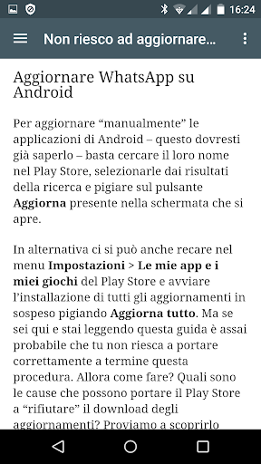 Android application Aggiornamenti app screenshort