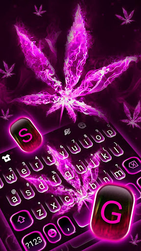 Pink Smokey Weed Keyboard Them Screen 2