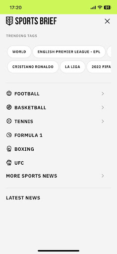 Sports Brief: Live Sports News Screen 2