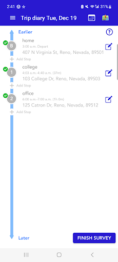 Washoe County Travel Survey Screen 3