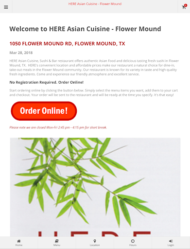 HERE Asian Cuisine Ordering