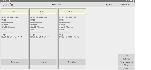 Android application Bizzfo KDS screenshort