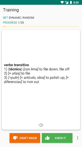 English-spanish dictionary Screen 2