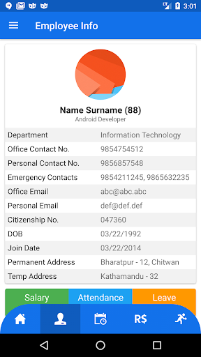 Online Hajiri Staff Screen 3