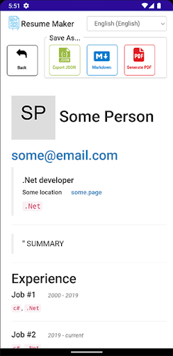 Resume Builder Screen 3