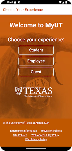 Android application MyUT Austin screenshort