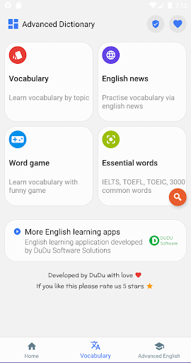 Android application Dictionary of English Japanese screenshort