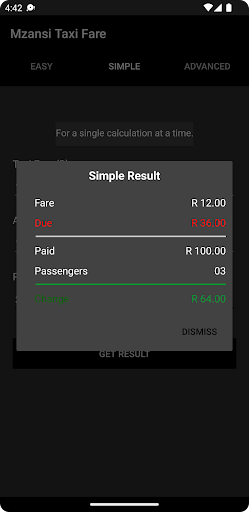 Mzansi Taxi Fare Screen 2