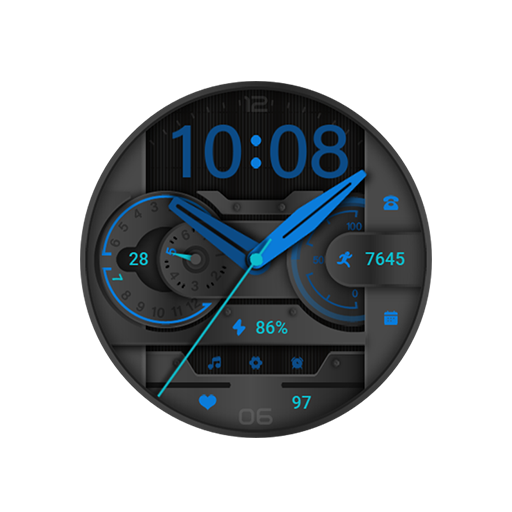 Dark gray icy For Wear OS logo