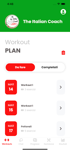 Android application The Italian Coach screenshort