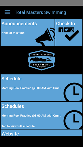 Total Masters Swimming Screen 2