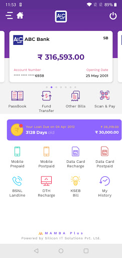Android application Mamba Plus - Mobile Banking screenshort