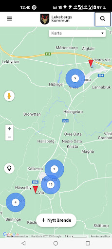 Android application Felanmälan Lekeberg screenshort