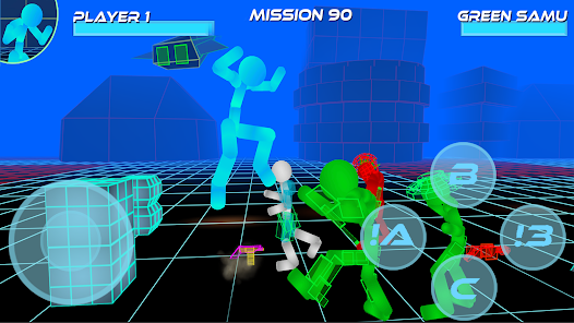 Stickman Neon Warriors: Street Fighting  screenshots 1