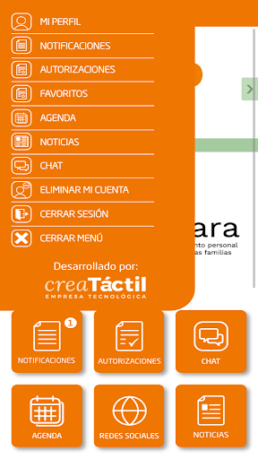 Android application ADCARA Familias screenshort