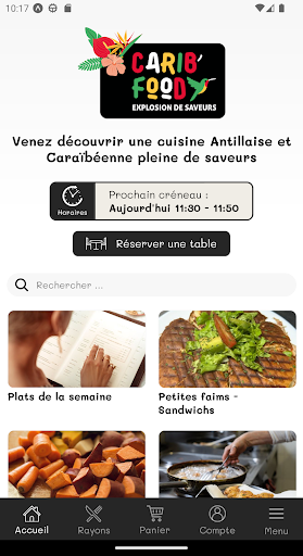 Android application Carib' Food screenshort