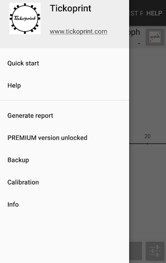Android application TICKOPRINT. Precision counts. screenshort