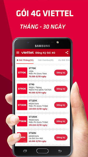 Android application My Viettel: Đăng Ký 4G Viettel screenshort