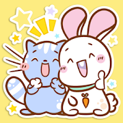 Cute Cat, Bunny & Girl Stickers - WAStickerApp