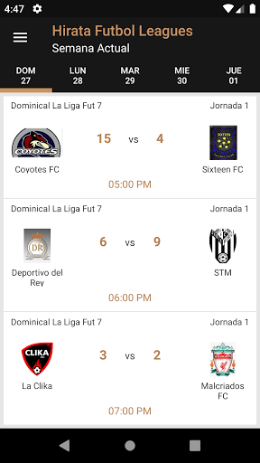 Hirata Futbol League Screen 2