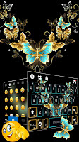 screenshot of Vintage Golden Butterfly Keyboard Theme