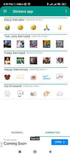 Android application Animated Stickers App screenshort