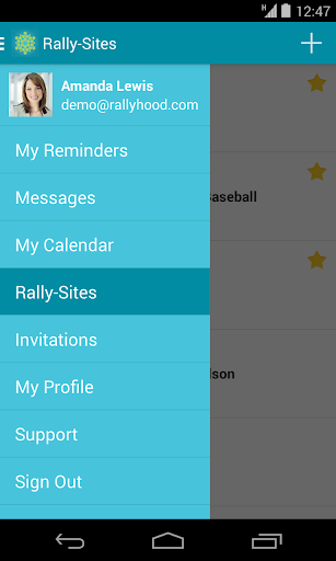 Android application Rallyhood screenshort
