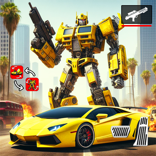 Futuristic robot car transform logo